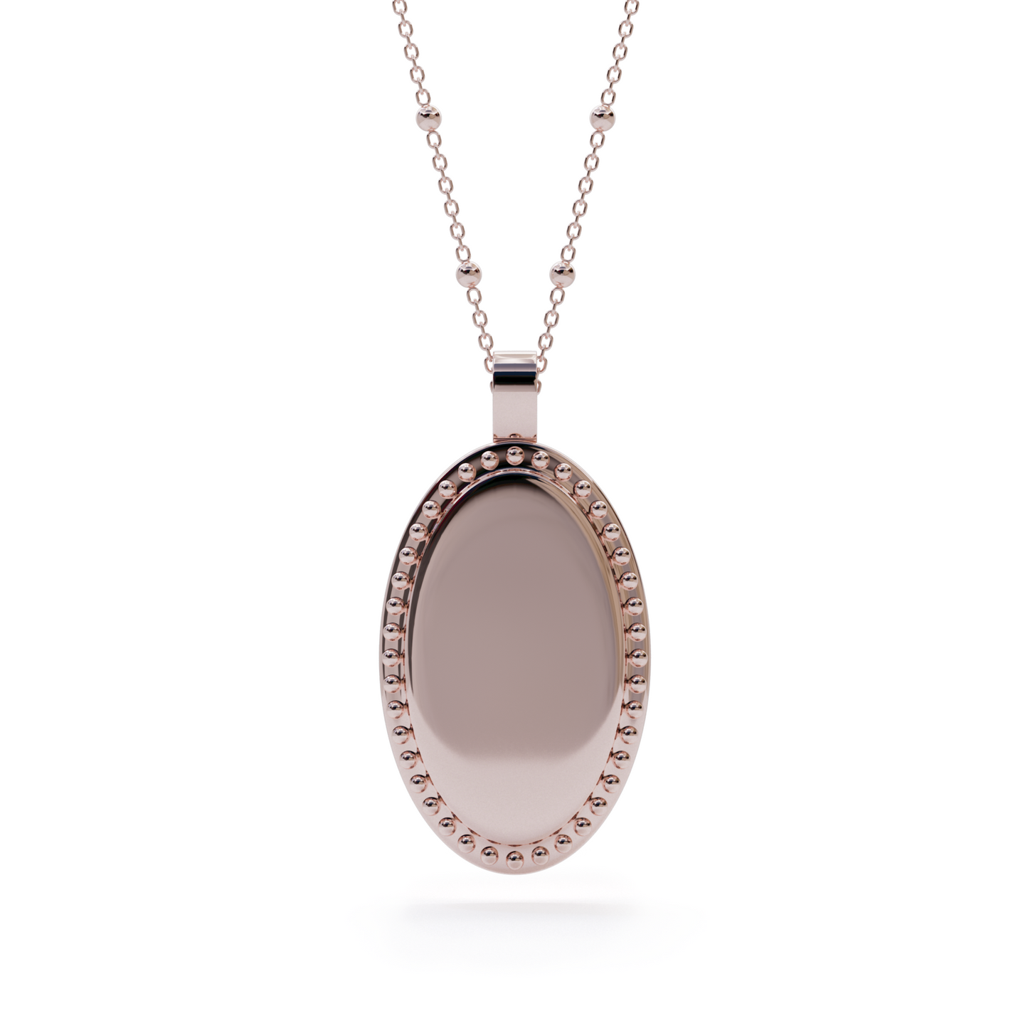 Oval Dots Charm Necklace - Rose Gold