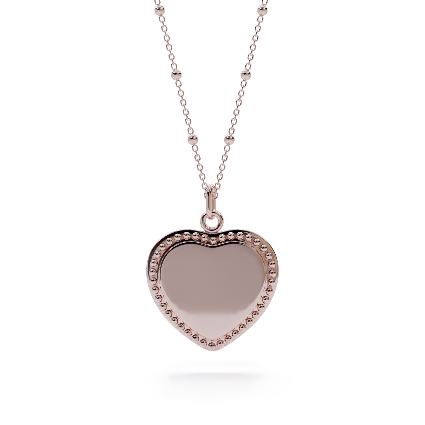 Heart Dots Charm Necklace - Rose Gold