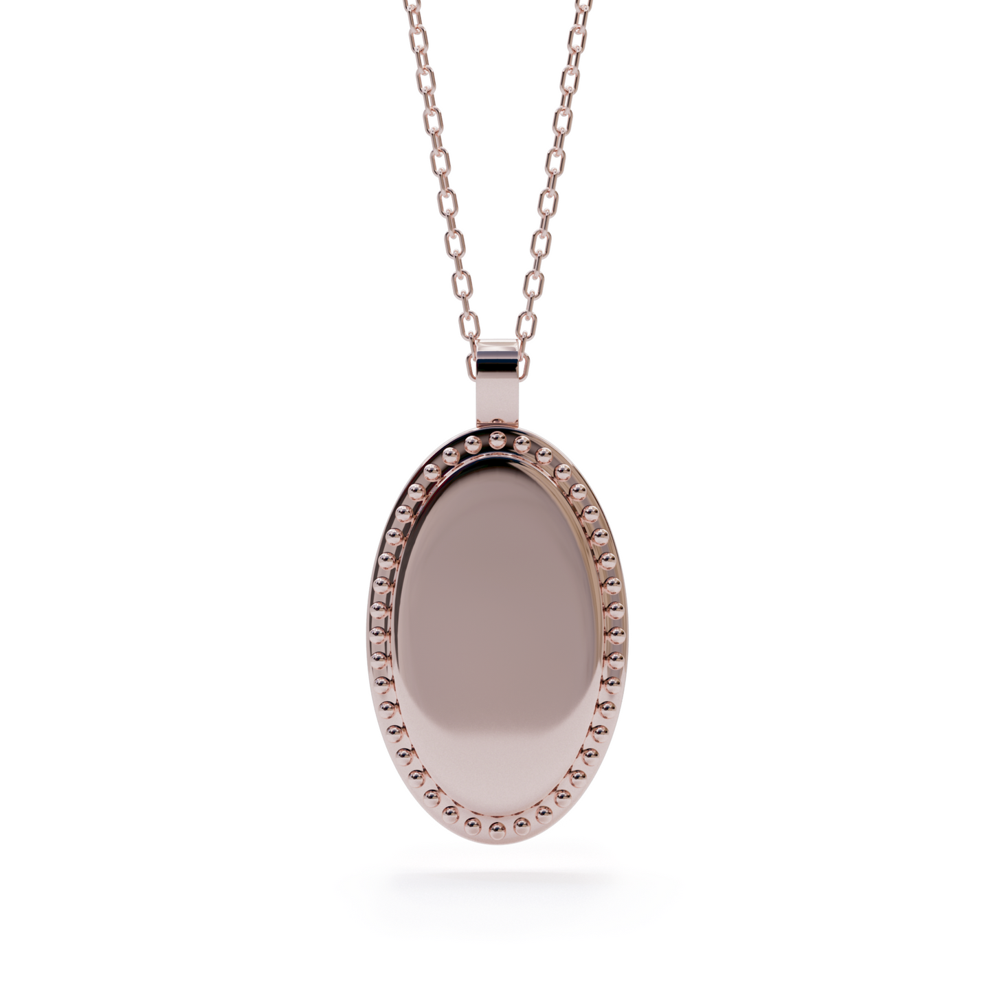 Oval Dots Charm Necklace - Rose Gold
